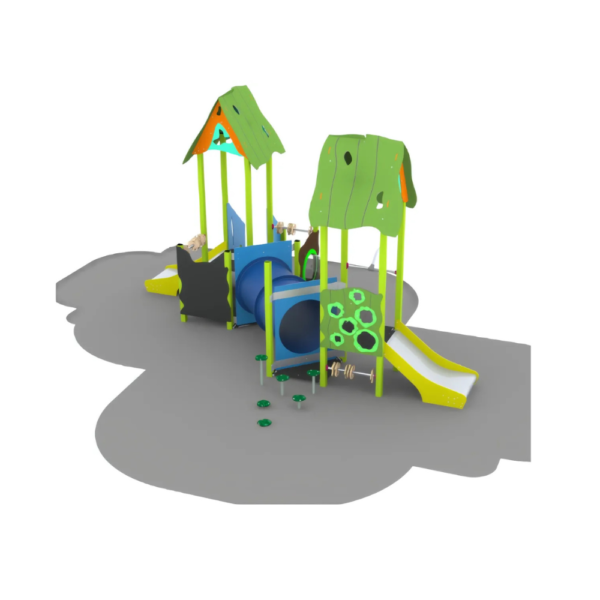 Modular Playground Set with Double Towers and Tunnel Slide 007 - Image 2