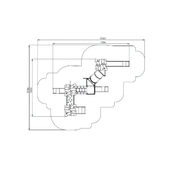 Multi-Tower Playground Set with Tunnels and Slides 008 - Image 3